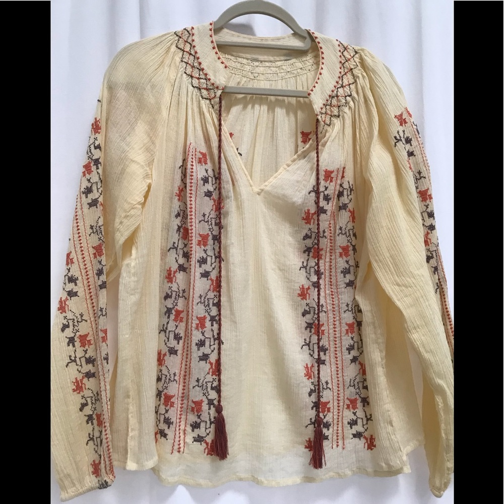 Christophe Sauvat yellow embroidered cotton tunic